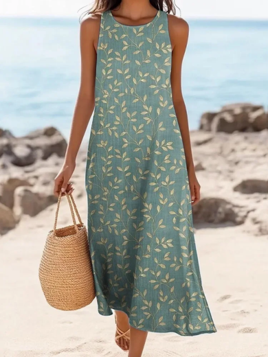 Fern | Vintage Leaf Art Tank Dress