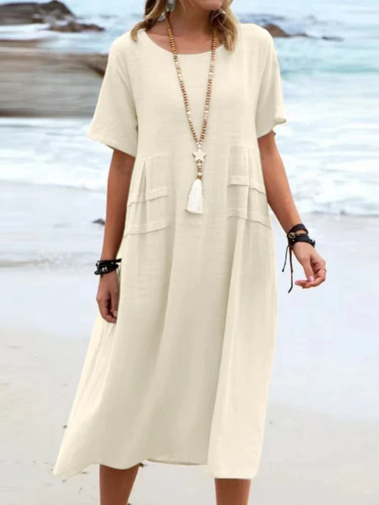 Celeste | pure cotton relaxed midi dress