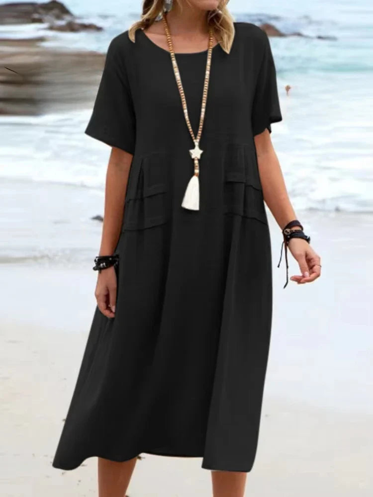 Celeste | pure cotton relaxed midi dress