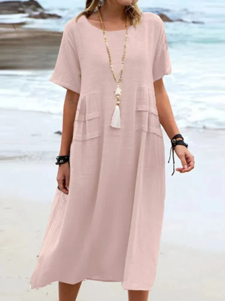 Celeste | pure cotton relaxed midi dress